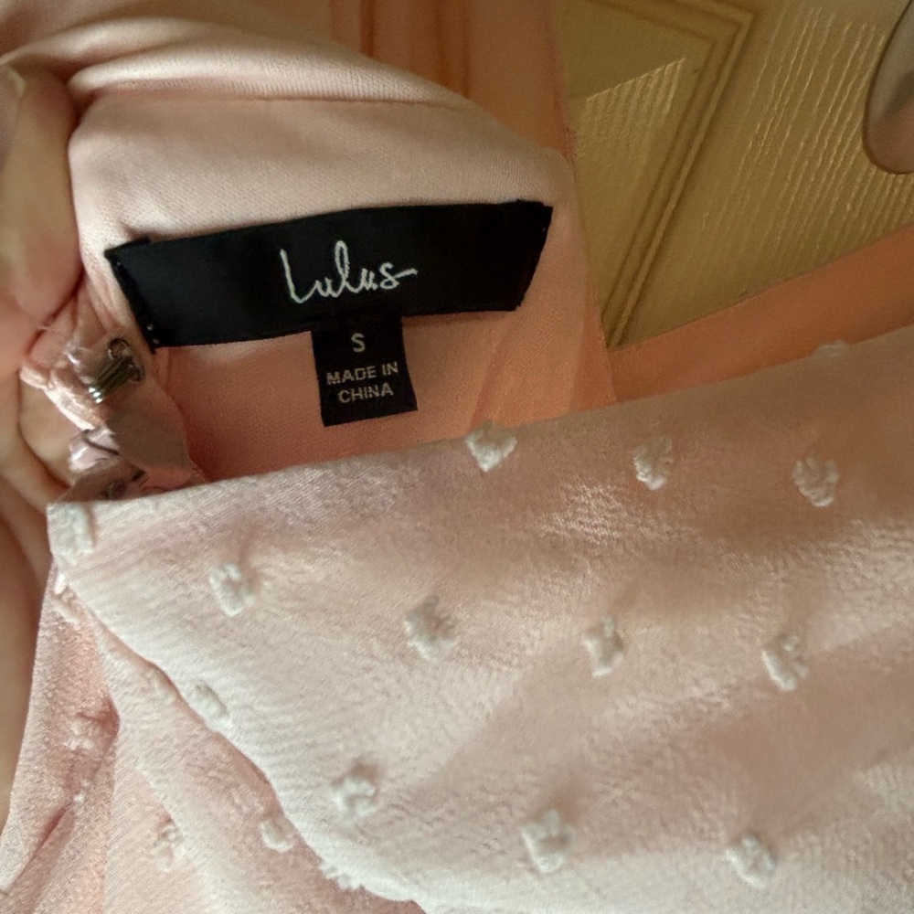 Lulus Pink Chiffon Maxi Dress V‑Neck maxi dress wedding guest - Picture 12 of 13